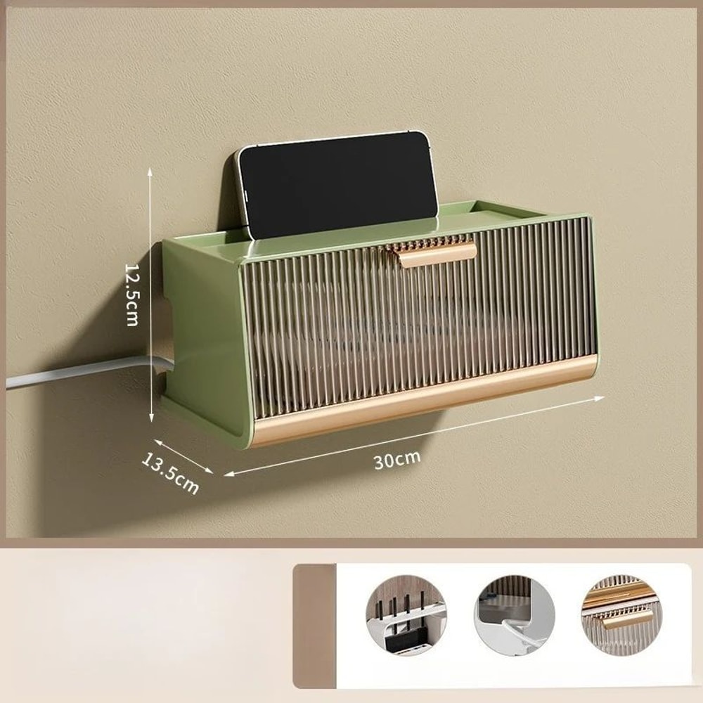 Wall Mounted WiFi Router Storage And Cable Organizer Box 7