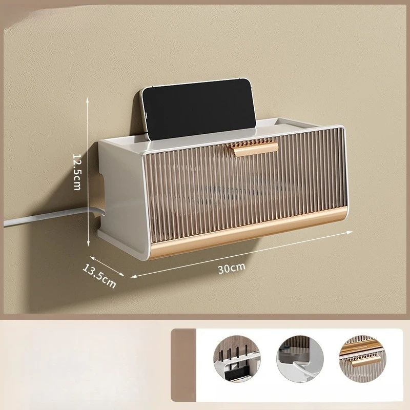 Wall Mounted WiFi Router Storage And Cable Organizer Box 5