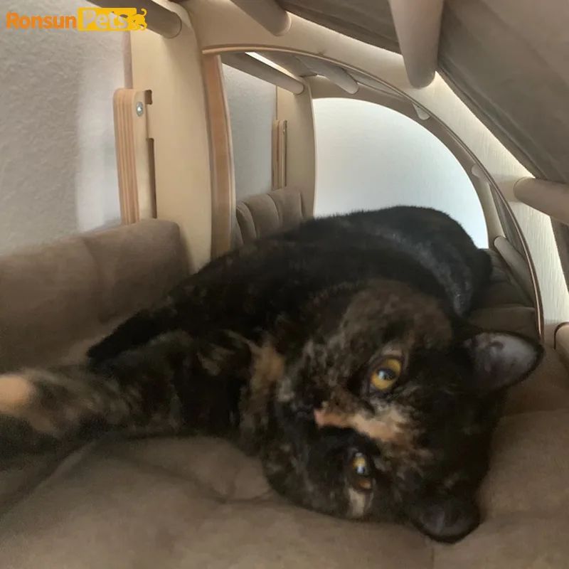 Wall Mounted Wooden Cat House Climbing Bed 8