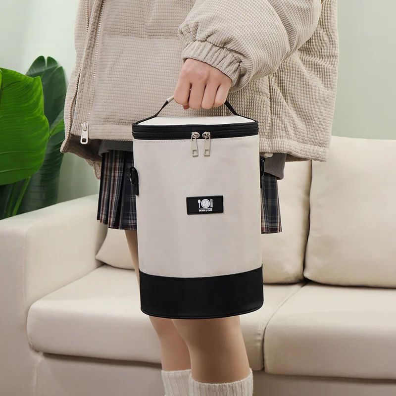 Round Oxford Thermal Insulated Lunch Tote Bag 2