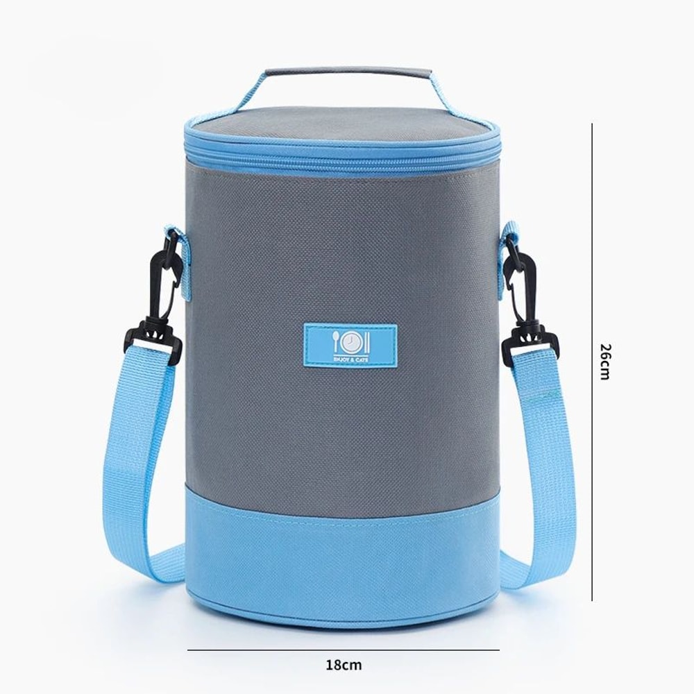 Round Oxford Thermal Insulated Lunch Tote Bag 4