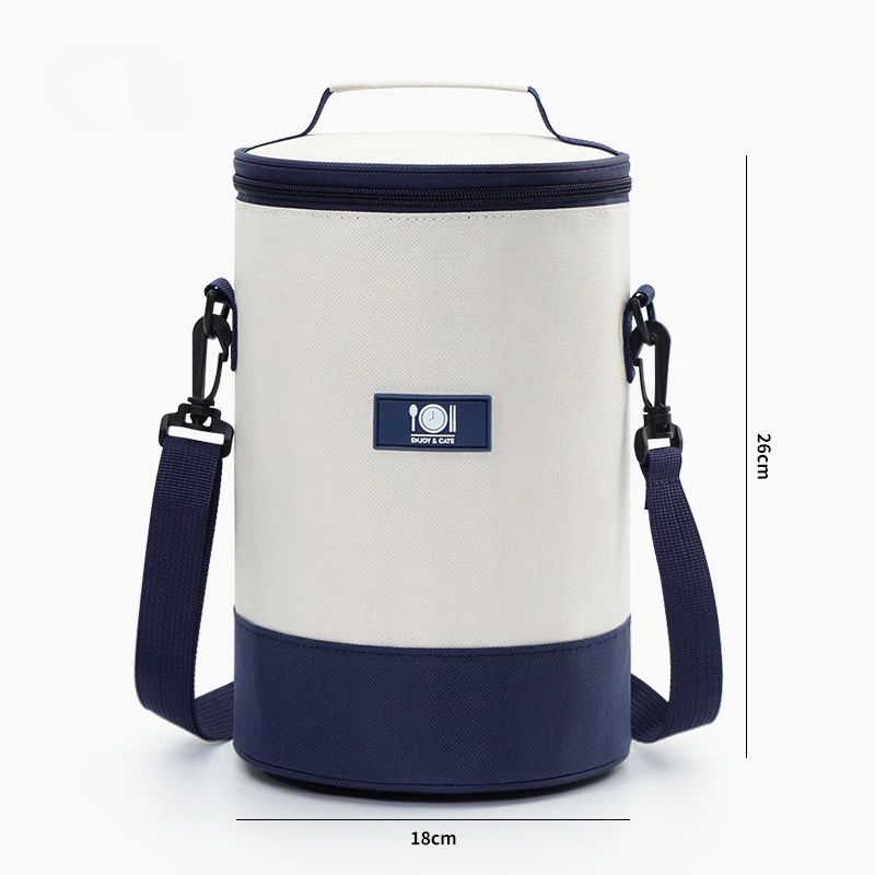 Round Oxford Thermal Insulated Lunch Tote Bag 8