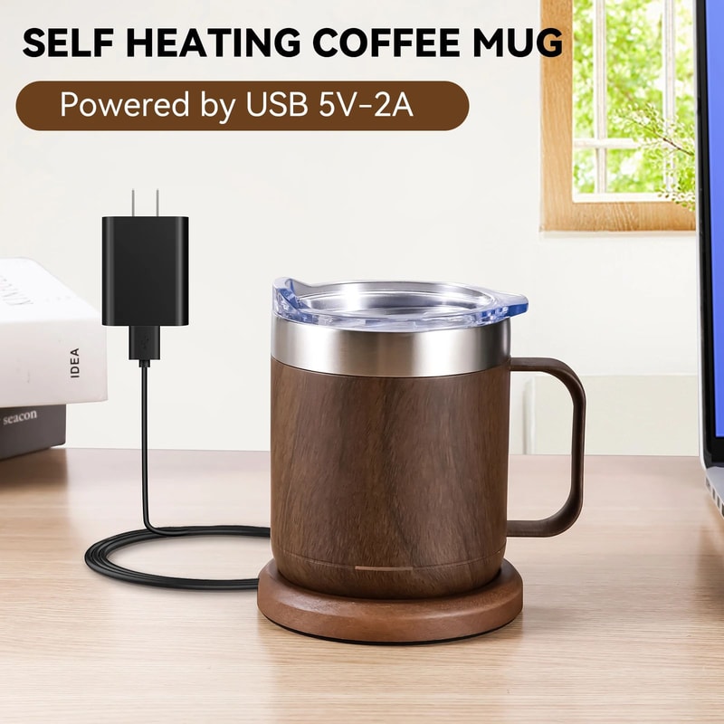 Self Heating Smart Coffee Mug With USB 55C Warmer 1