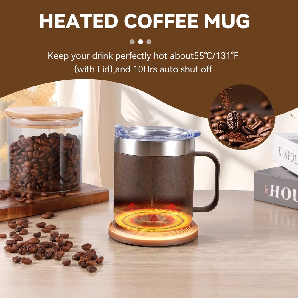 Self Heating Smart Coffee Mug With USB 55C Warmer 4