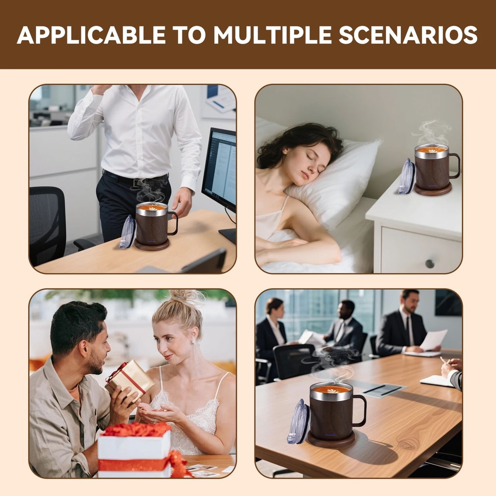 Self Heating Smart Coffee Mug With USB 55C Warmer 5