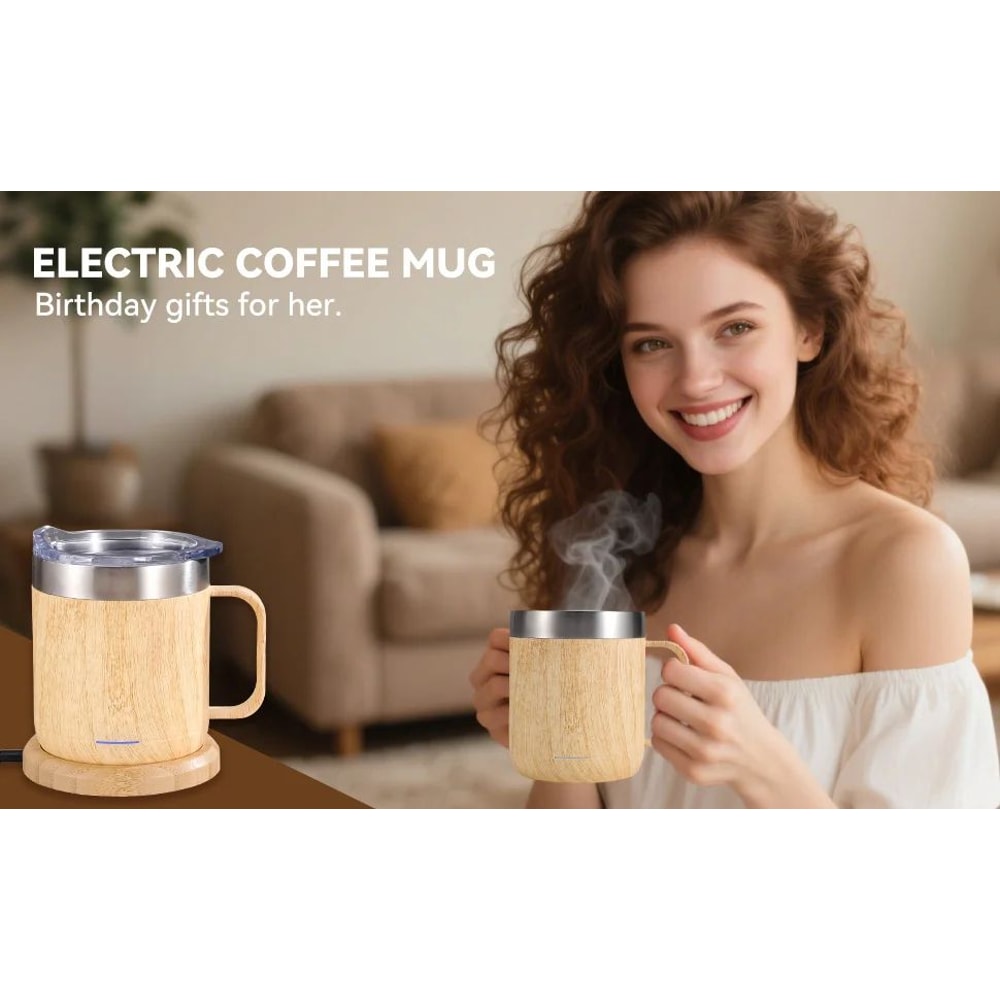 Self Heating Smart Coffee Mug With USB 55C Warmer 7