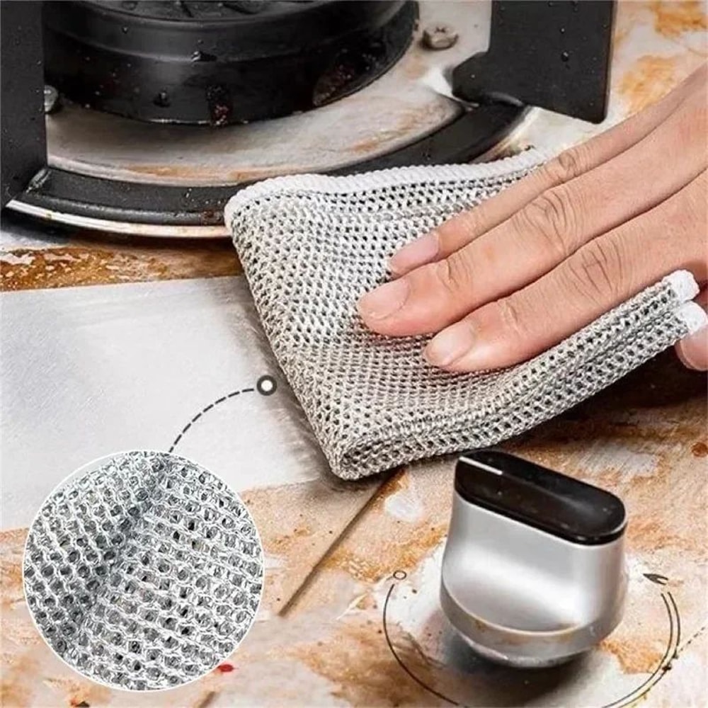 Double Sided Thickened Steel Wire Magic Cleaning Cloth 3