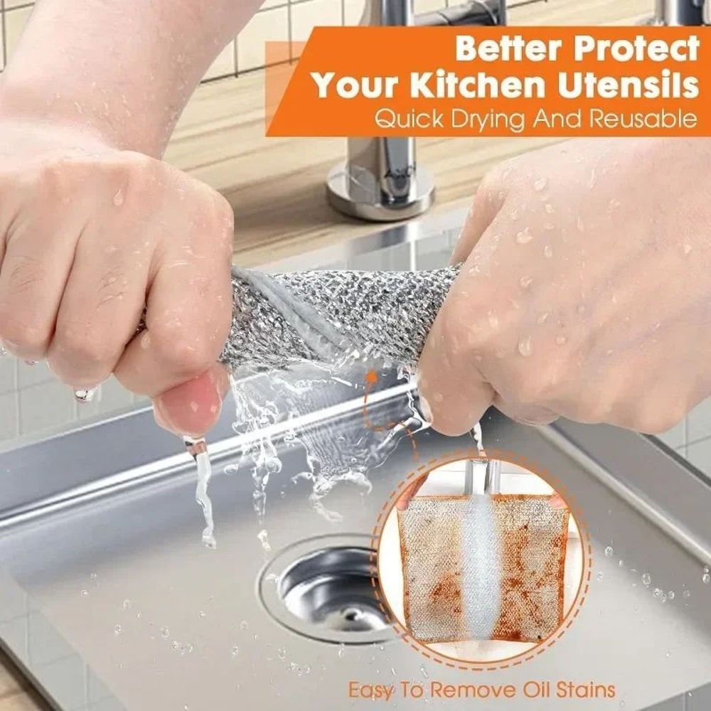 Double Sided Thickened Steel Wire Magic Cleaning Cloth 7