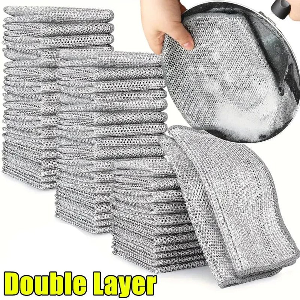 Double Sided Thickened Steel Wire Magic Cleaning Cloth 12