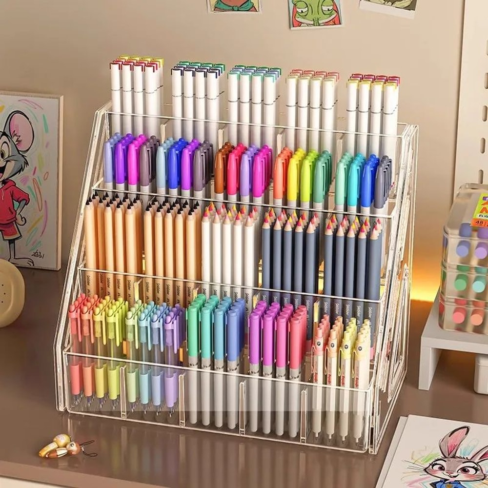 Large Capacity Acrylic Watercolor Pencil Storage Rack 3