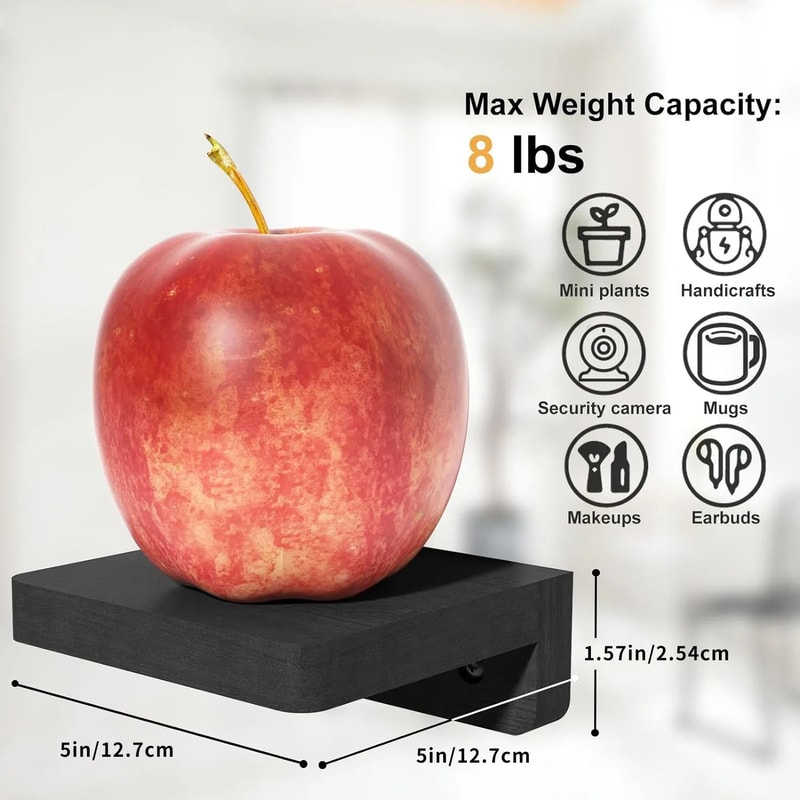 4 Pack Mini Wood Floating Wall Shelves 5 Inch 6