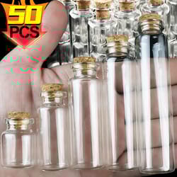 mini glass vials with cork stoppers set
