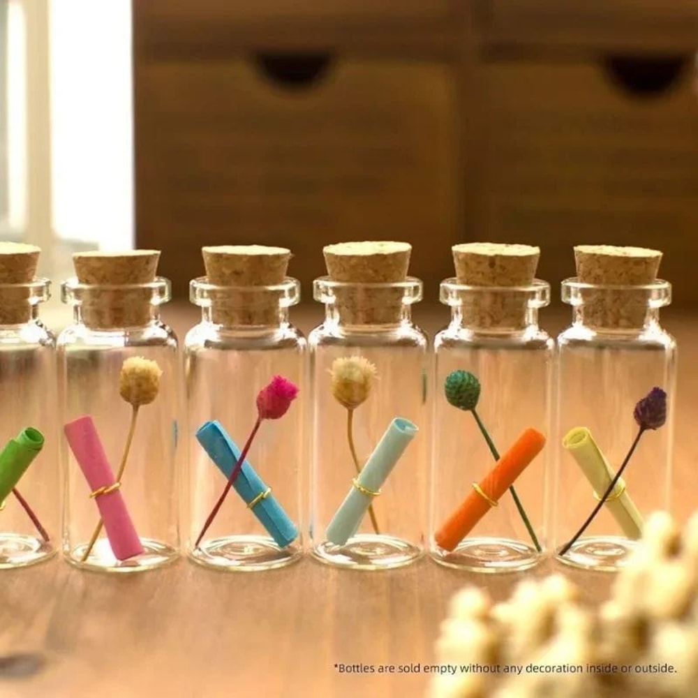 Mini Glass Vials With Cork Stoppers Set 3