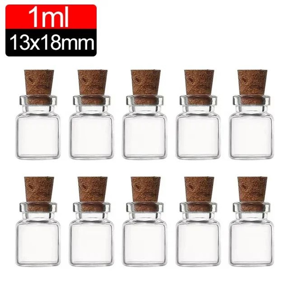 Mini Glass Vials With Cork Stoppers Set 6