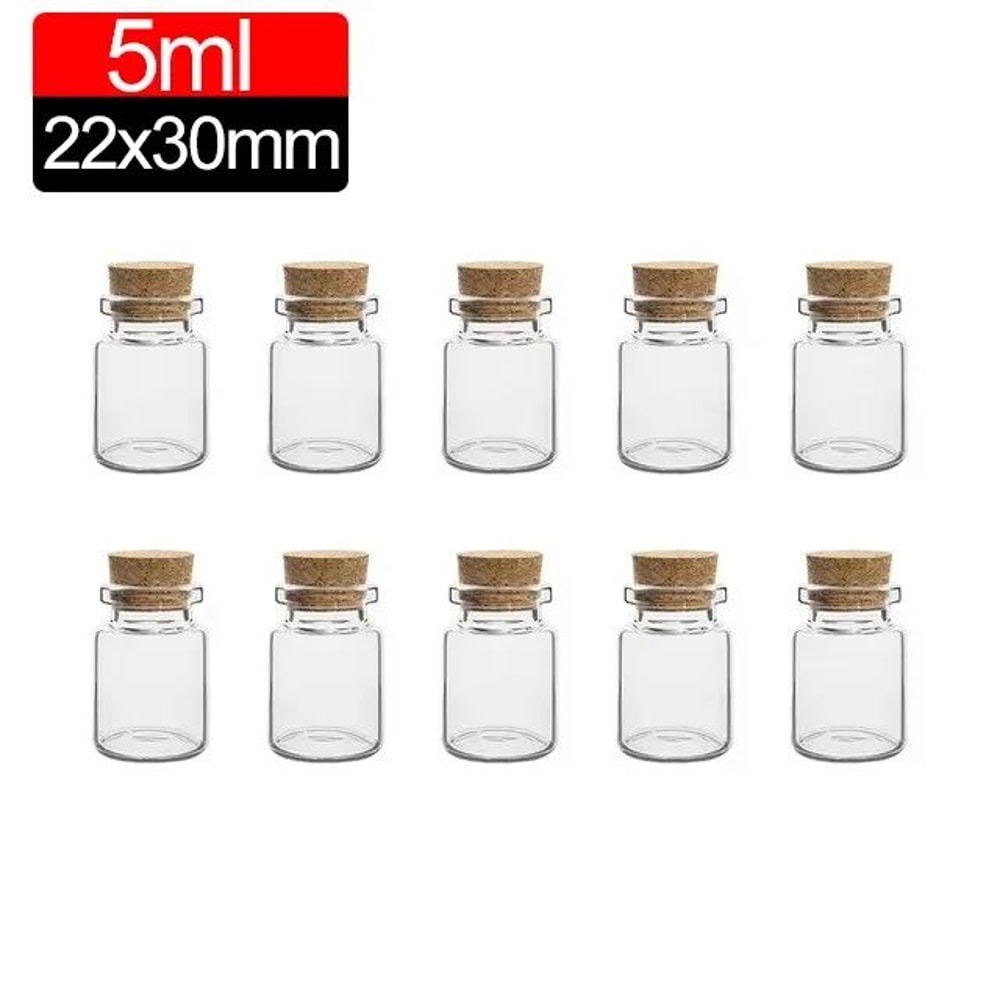 Mini Glass Vials With Cork Stoppers Set 7