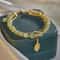 Chinese Style Green Jade Gold Leaf Double Chain Bracelet 0