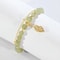 Chinese Style Green Jade Gold Leaf Double Chain Bracelet 9