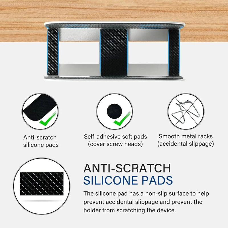 Under Desk Laptop Storage Mount With AntiScratch Silicone 4
