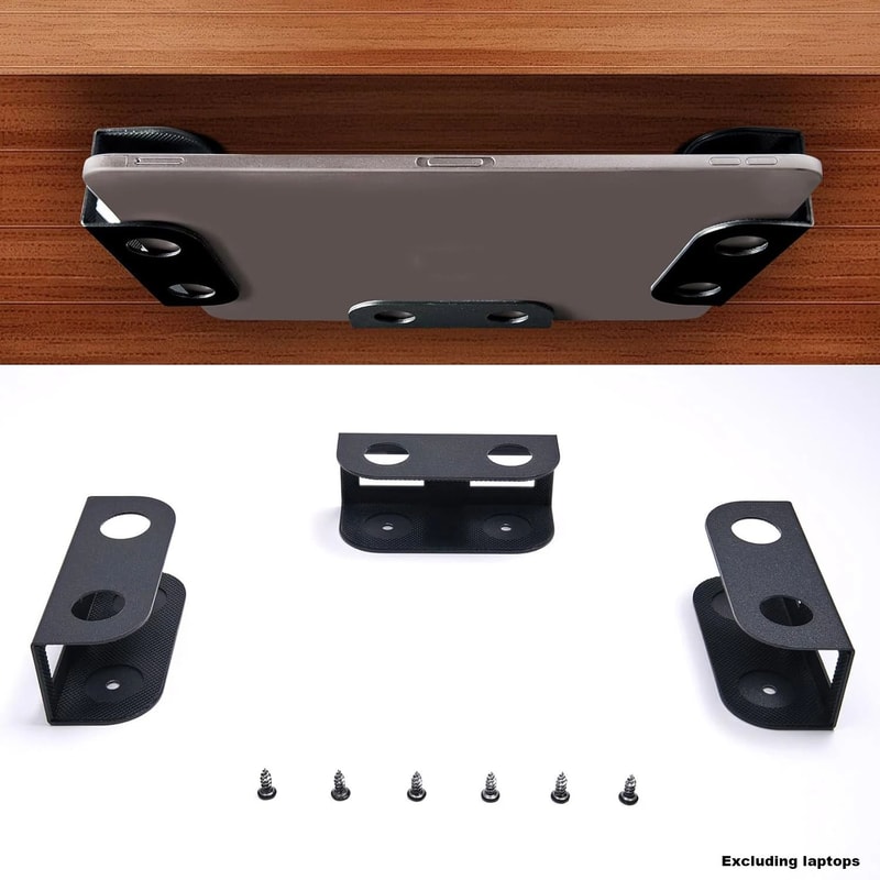 Under Desk Laptop Storage Mount With AntiScratch Silicone 6
