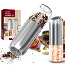 upgraded electric salt and pepper grinder set 176ml with led