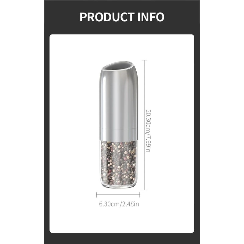 Upgraded Electric Salt And Pepper Grinder Set 176ml With LED 8