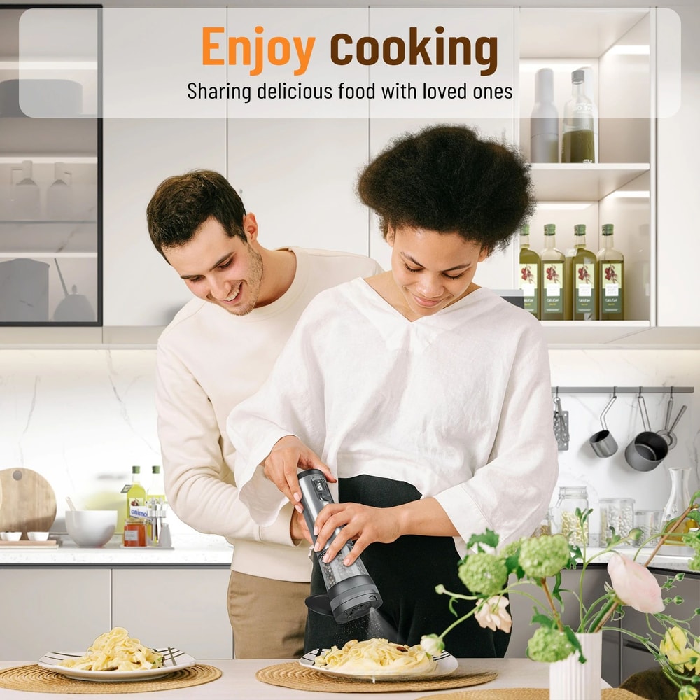 Rechargeable Electric Salt And Pepper Grinder Set With LED Indicator 9