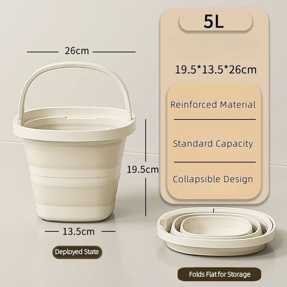 Collapsible UltraFlat Car Wash Bucket 10L5L 8