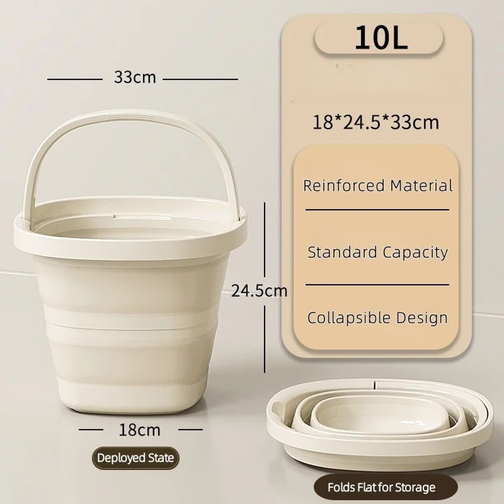 Collapsible UltraFlat Car Wash Bucket 10L5L 10