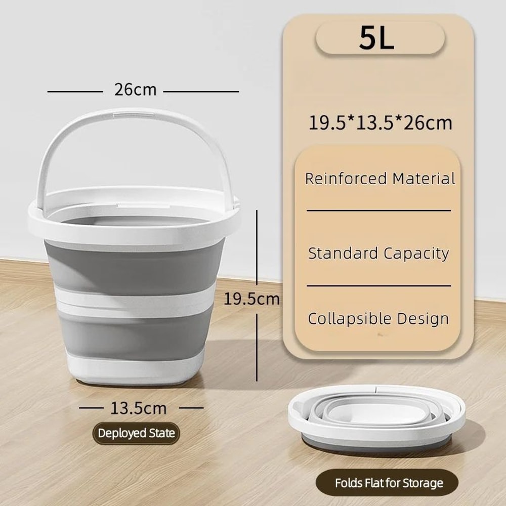 Collapsible UltraFlat Car Wash Bucket 10L5L 11