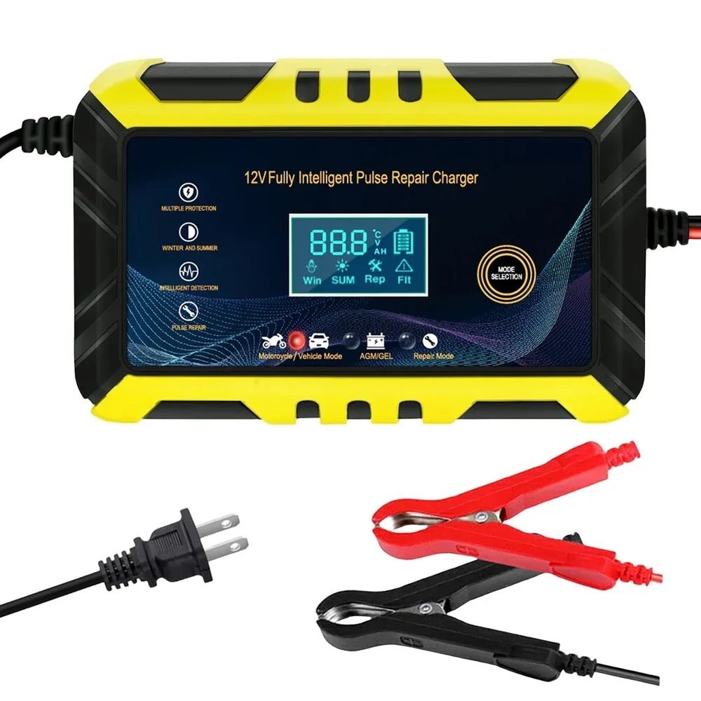 12V 6A Automatic Smart Battery Charger With LCD Pulse Repair 10