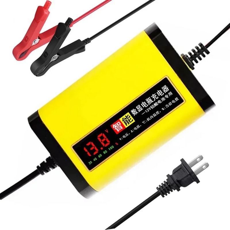 12V 6A Automatic Smart Battery Charger With LCD Pulse Repair 11