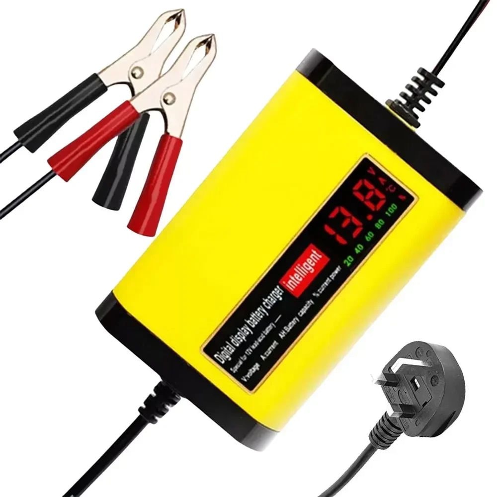 12V 6A Automatic Smart Battery Charger With LCD Pulse Repair 13