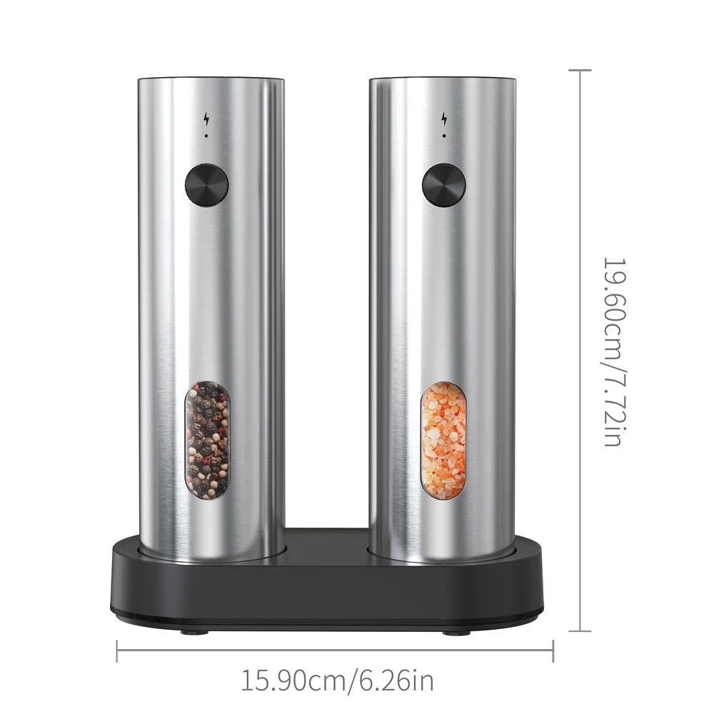USB Rechargeable Automatic Salt And Pepper Grinder With LED 5