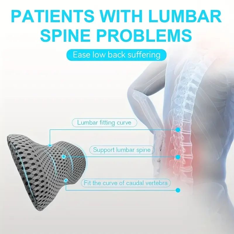 Ergonomic Memory Foam Lumbar Pillow With Removable Cover 2