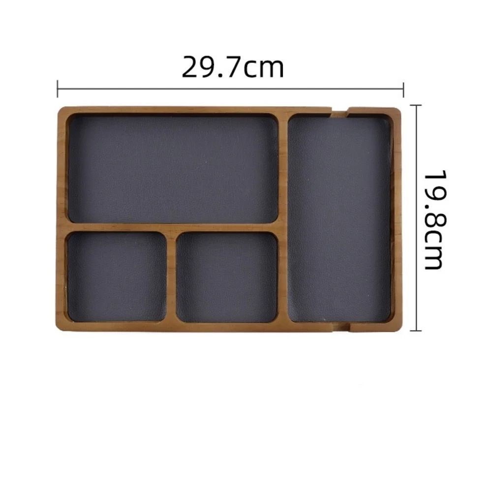 Wooden Desktop Storage Box With Solid Wood Grid 6