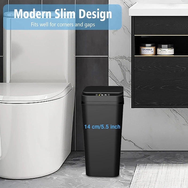 Touchless Motion Sensor Bathroom Trash Can With Lid 3