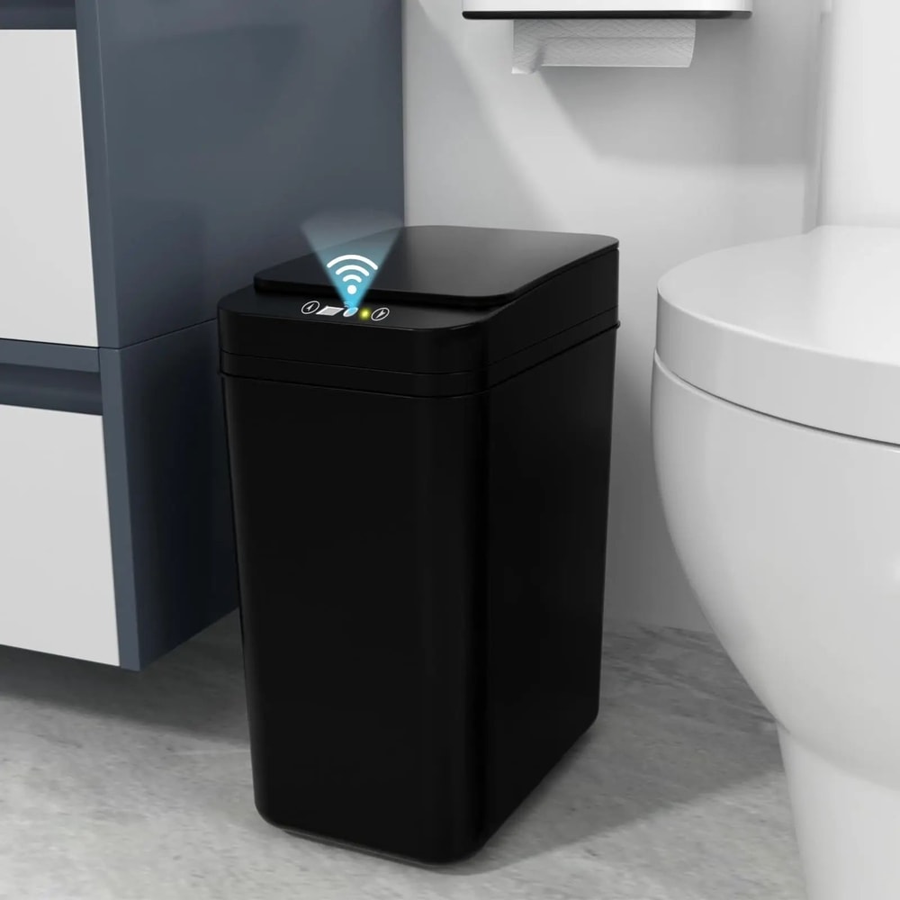 Touchless Motion Sensor Bathroom Trash Can With Lid 8