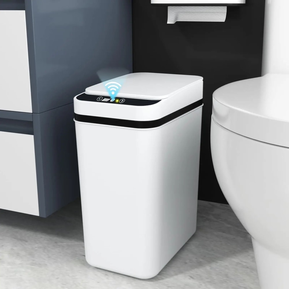 Touchless Motion Sensor Bathroom Trash Can With Lid 9