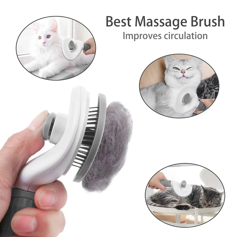 SelfCleaning Pet Hair Remover Brush For Dogs And Cats 6