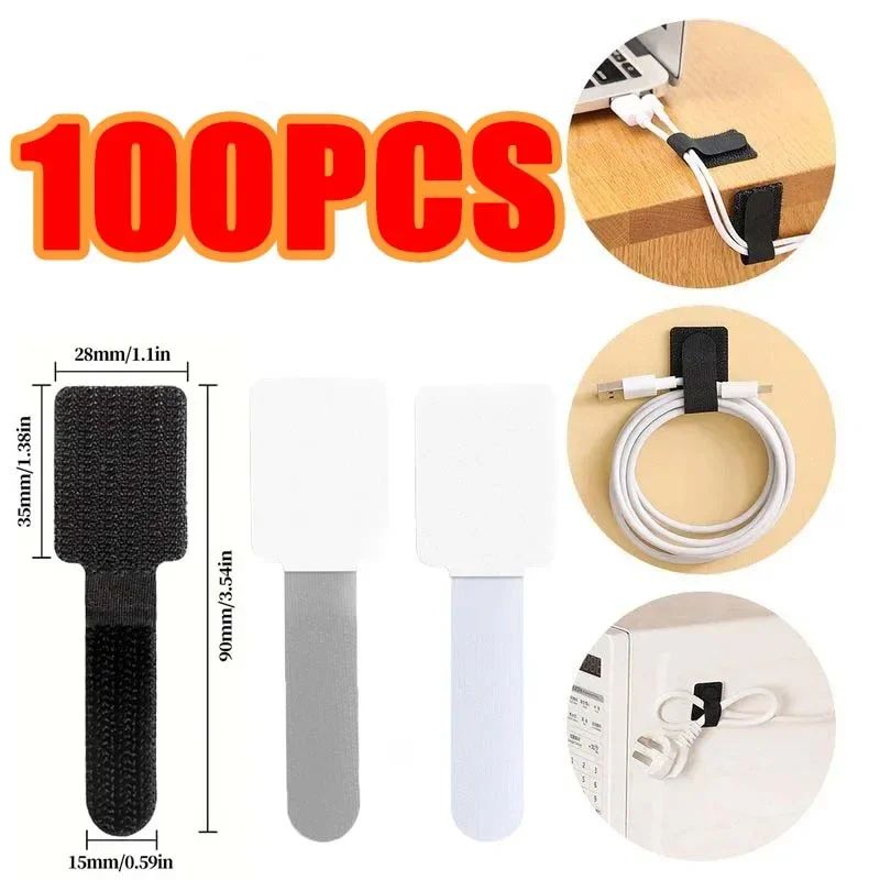 Reusable SelfAdhesive Cable Ties Adjustable Cord Organizer 0