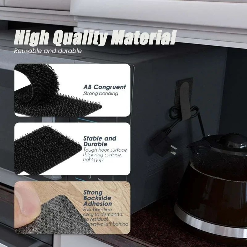 Reusable SelfAdhesive Cable Ties Adjustable Cord Organizer 4