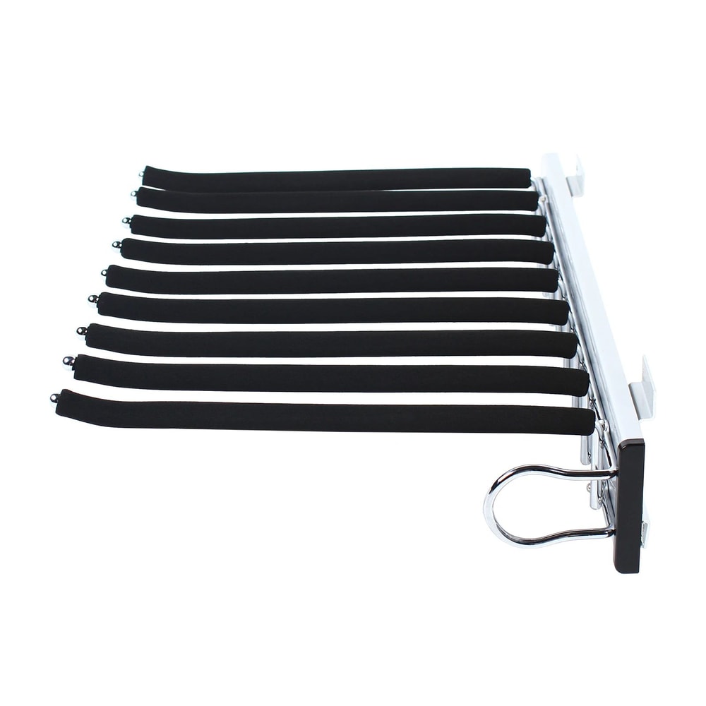 PullOut 9Arm Wardrobe Trousers Rack Closet Organizer 5