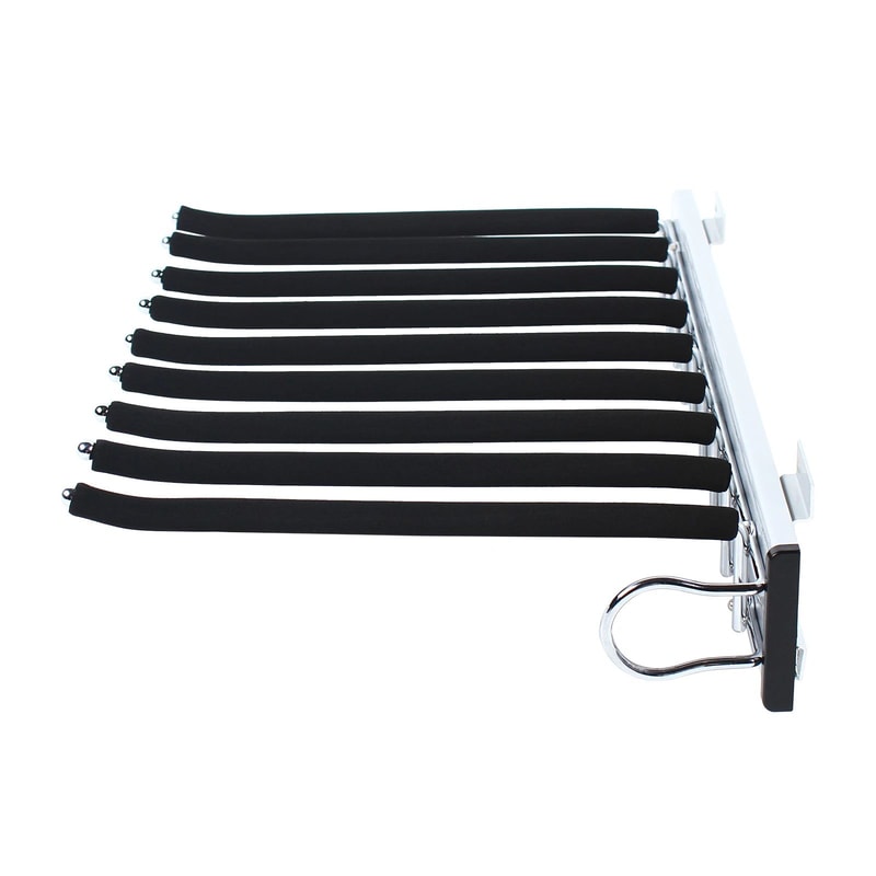 PullOut 9Arm Wardrobe Trousers Rack Closet Organizer 5