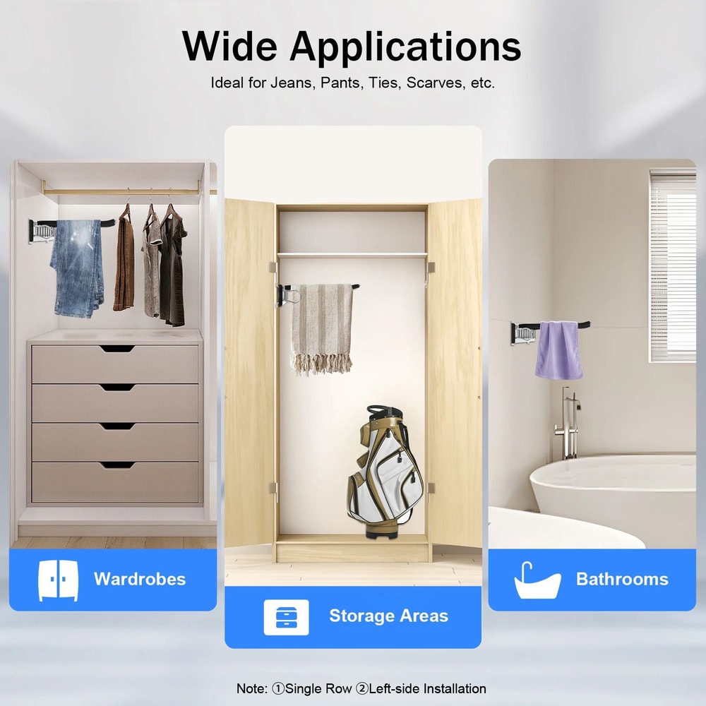 PullOut 9Arm Wardrobe Trousers Rack Closet Organizer 7