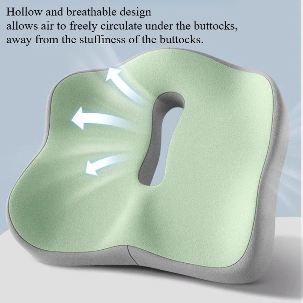 3D Ergonomic Memory Foam Seat Cushion With Washable Cover 4