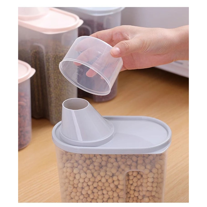 Household Kitchen Grain And Food Storage Box With Measuring Cup 6