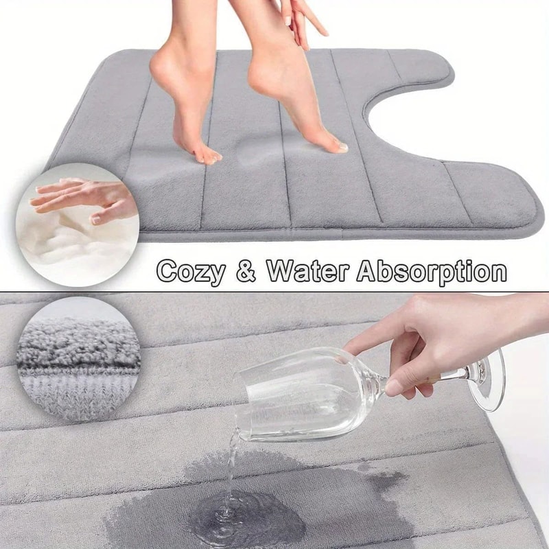 UShaped Memory Foam Bathroom Mat Super Absorbent AntiSkid 4