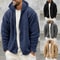 Mens DoubleSided Fleece Warm Hooded Jacket 0