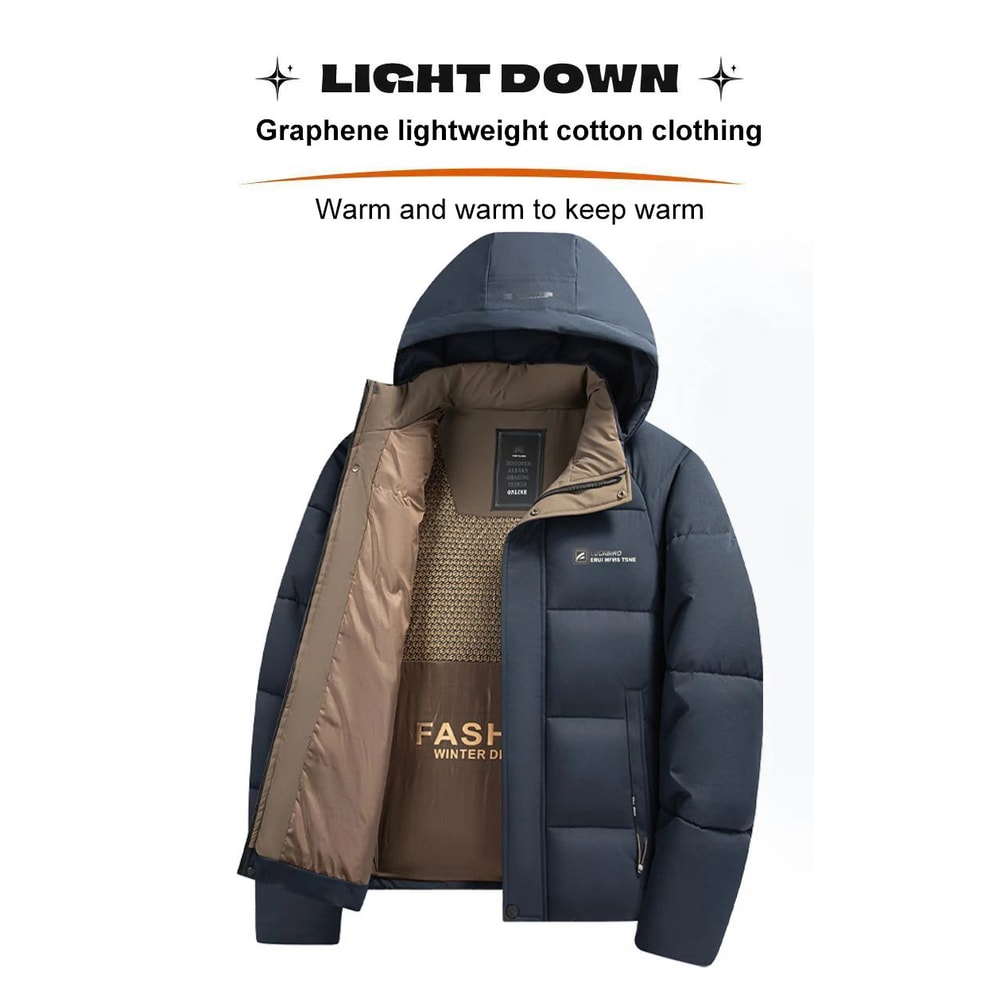 Graphene Warm Windproof Hooded Jacket For Men 5