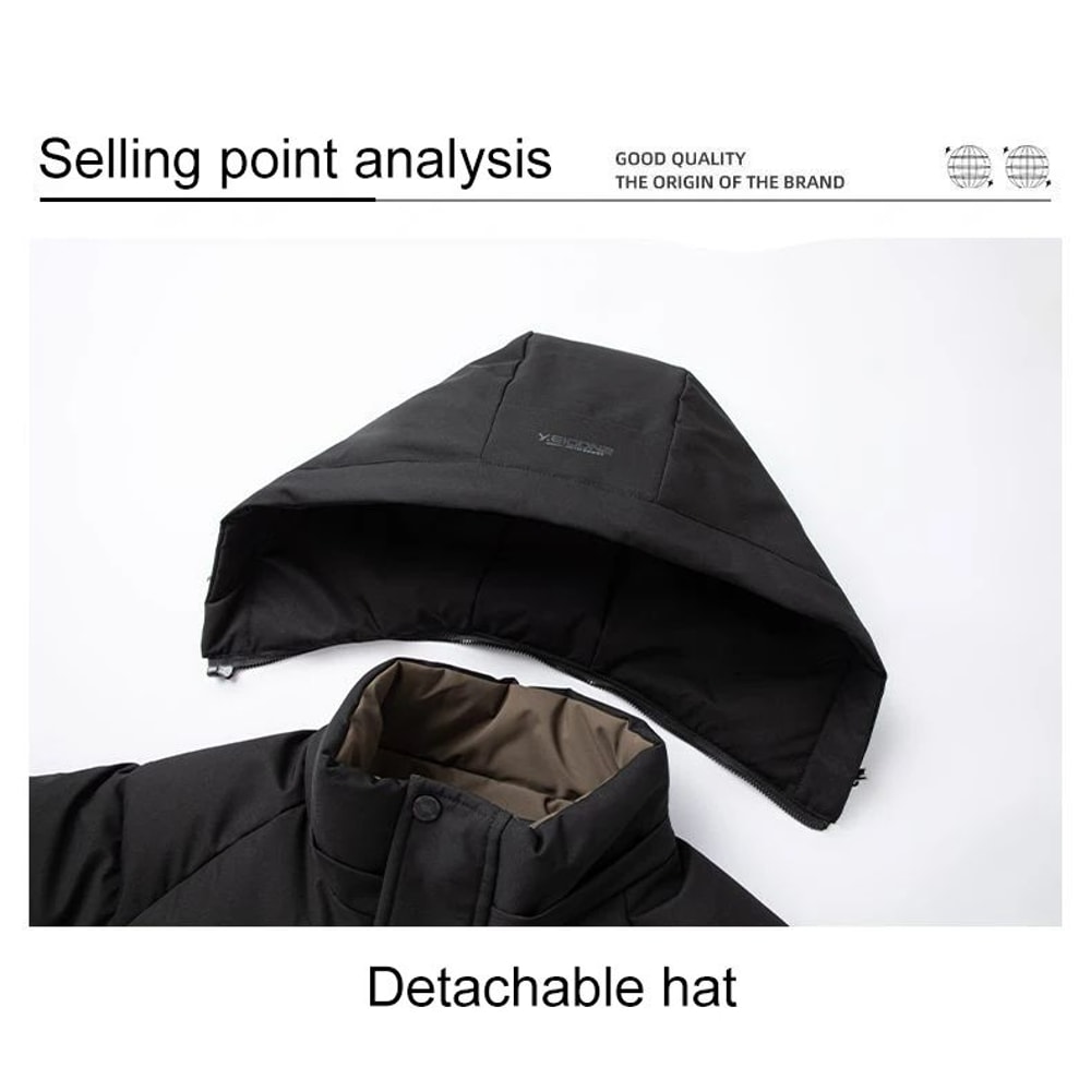 Graphene Warm Windproof Hooded Jacket For Men 7